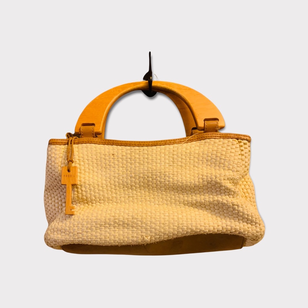 FOSSIL Vintage 78082 Wooden Handle Hobo Bag